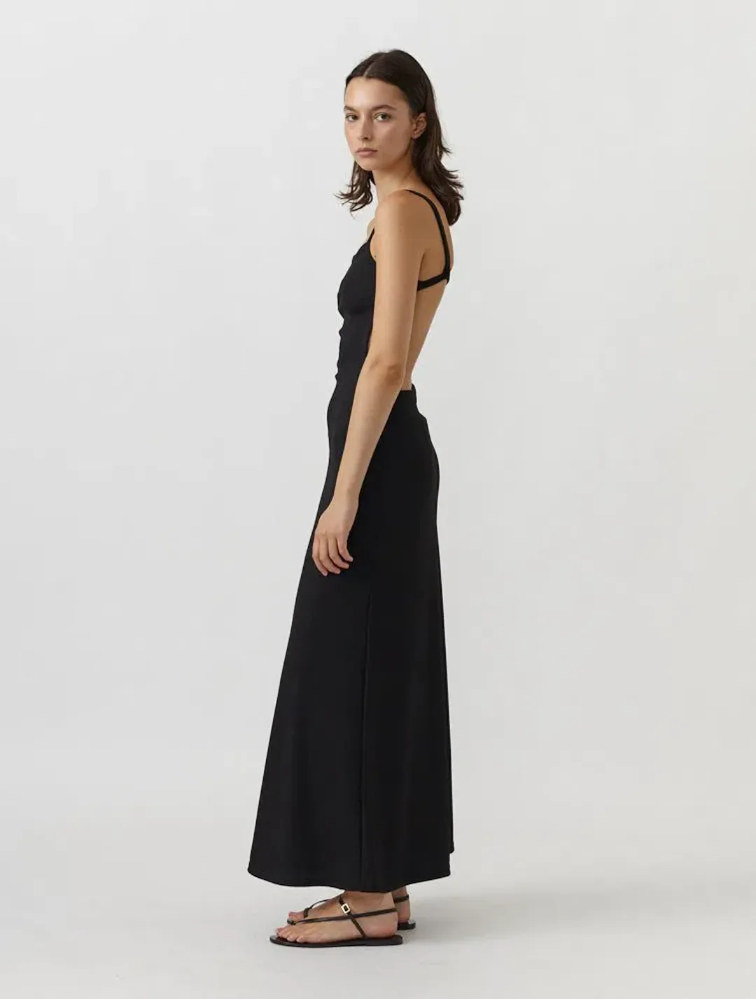 Christopher Esber Backless Wire Back Dress Black Size 12 for rent on The Volte - main image