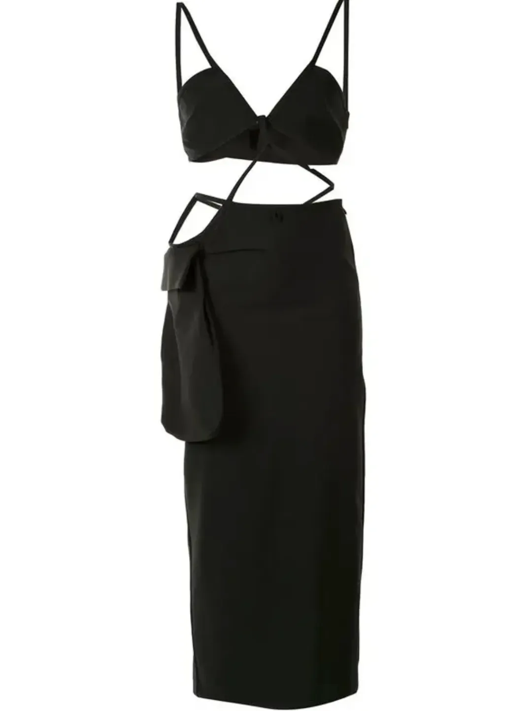 Christopher Esber Cross Bandeau Tie Dress Black Size 6 for rent on The Volte - main image