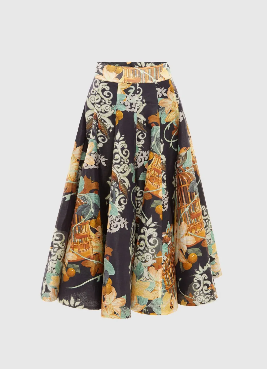 Leo Lin Bridget Halterneck Top and Myla Midi Skirt Azalea Print in Twilight Size 8 for rent on The Volte - main image