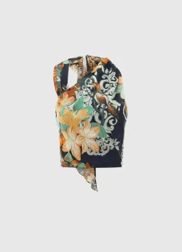 Leo Lin Bridget Halterneck Top and Myla Midi Skirt Azalea Print in Twilight Size 8 for rent on The Volte - image 3