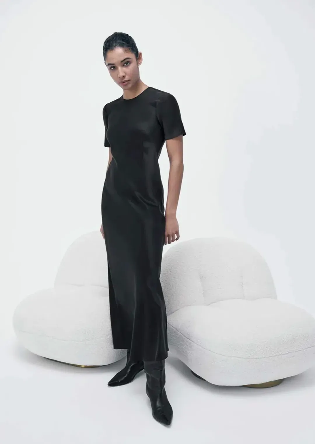 Silk Laundry Bias Dress Black Size 8 for rent on The Volte - main image