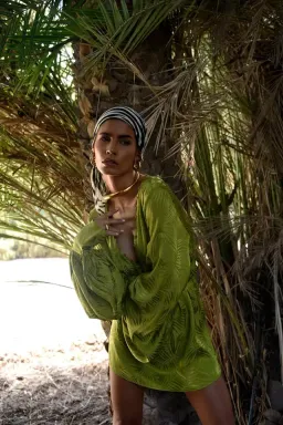 Rat & Boa Harlequin Dress Cypress Green Size Medium/ AU 10 for rent on The Volte - image 1