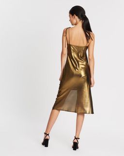 THIRD FORM Mirror Mirror Bias Slip Dress in Brass for rent on The Volte - image 3
