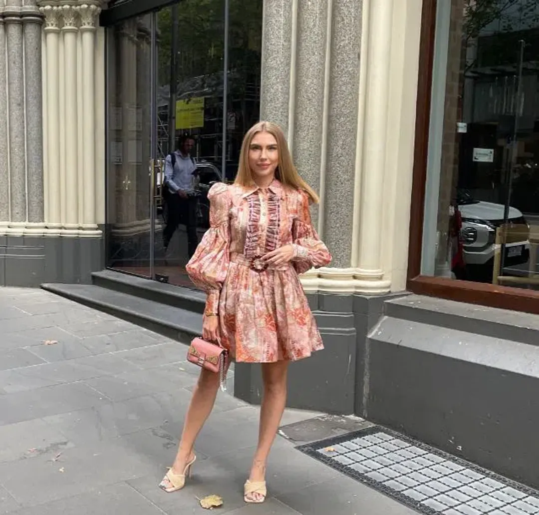 Zimmermann Belted Floral-print Linen And Silk-blend Mini Shirt Dress Size 0/au 8 for rent on The Volte - main image