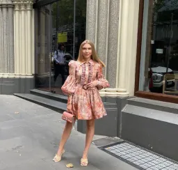 Zimmermann Belted Floral-print Linen And Silk-blend Mini Shirt Dress Size 0/au 8 for rent on The Volte - image 1