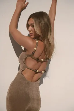 Johansen Selene Maxi Dress in Taupe Size S/Au 8 for rent on The Volte - image 4