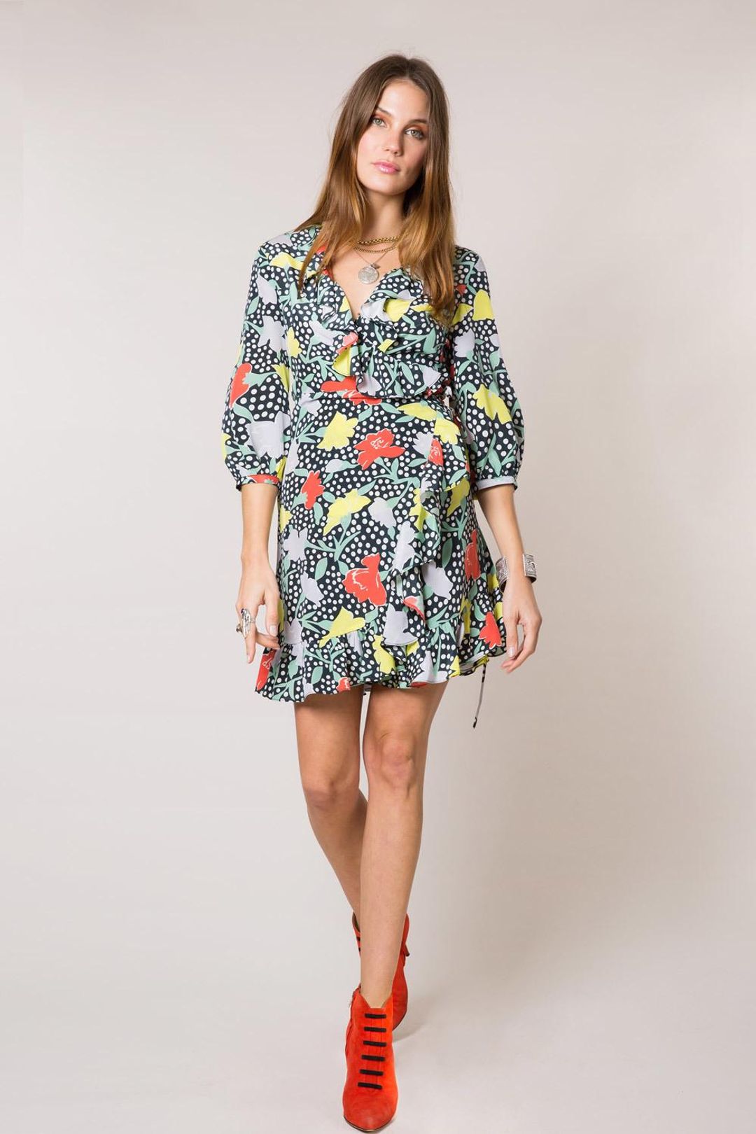 Rixo London- Abigail Polka Dot Garden Dress for rent on The Volte - main image