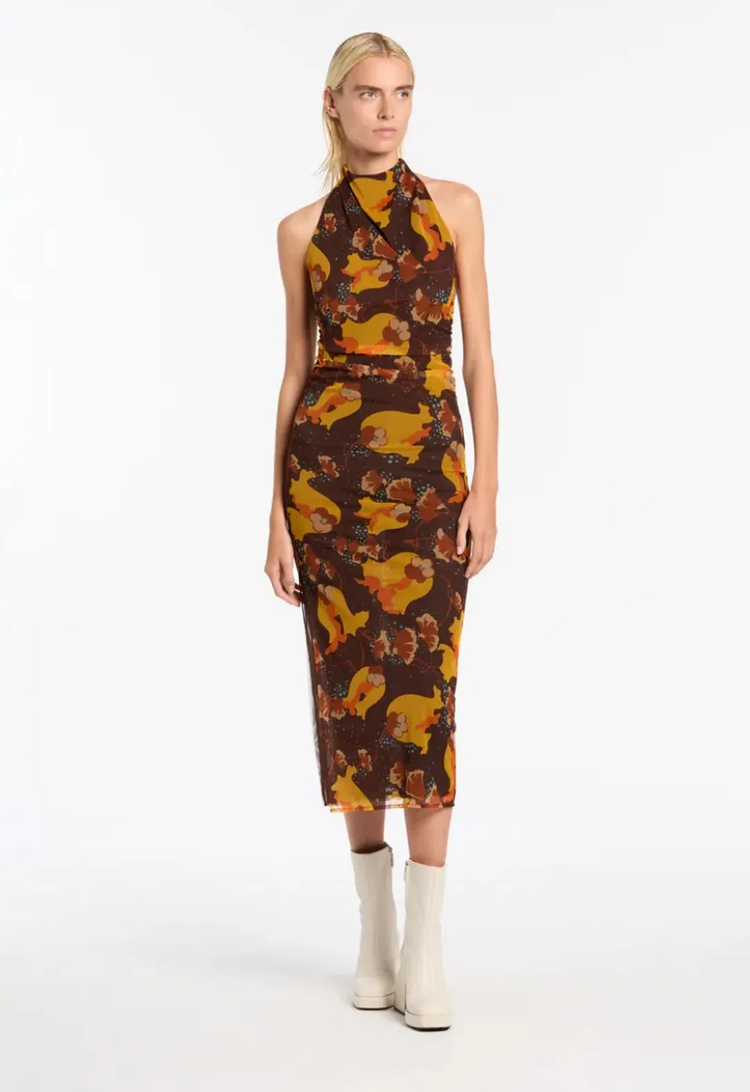 Sir The Label Jacques Mesh Halter Midi Dress Size 1/Au 8 for rent on The Volte - main image