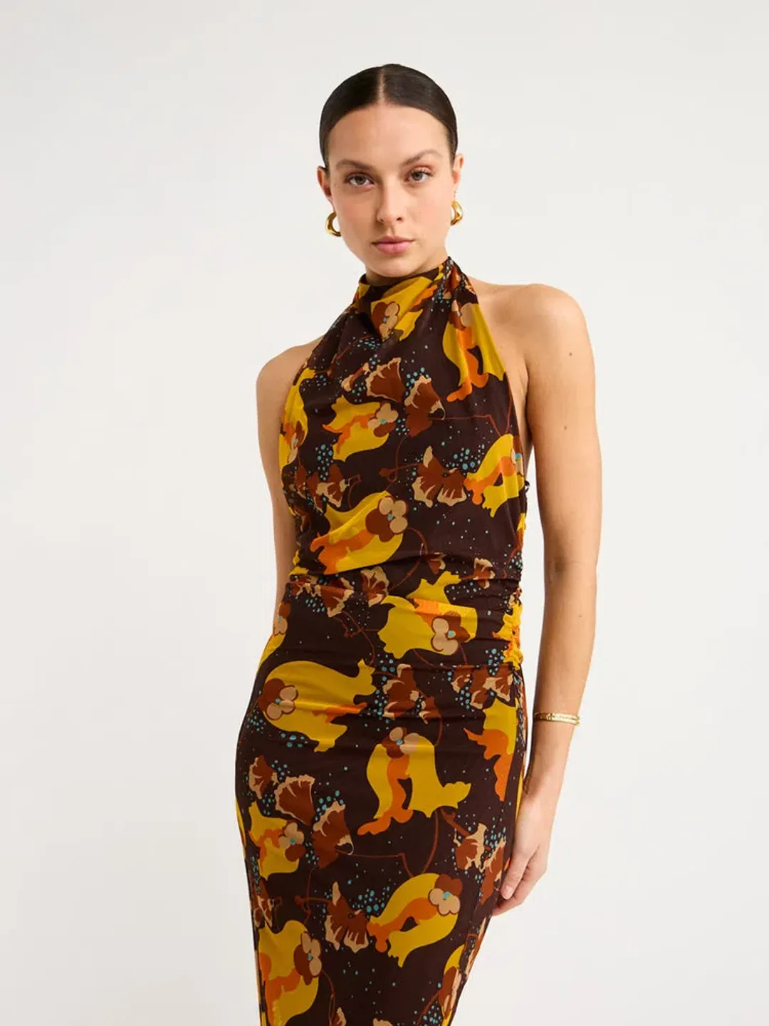 Sir The Label Jacques Mesh Halter Midi Dress Size 1/Au 8 for rent on The Volte - main image