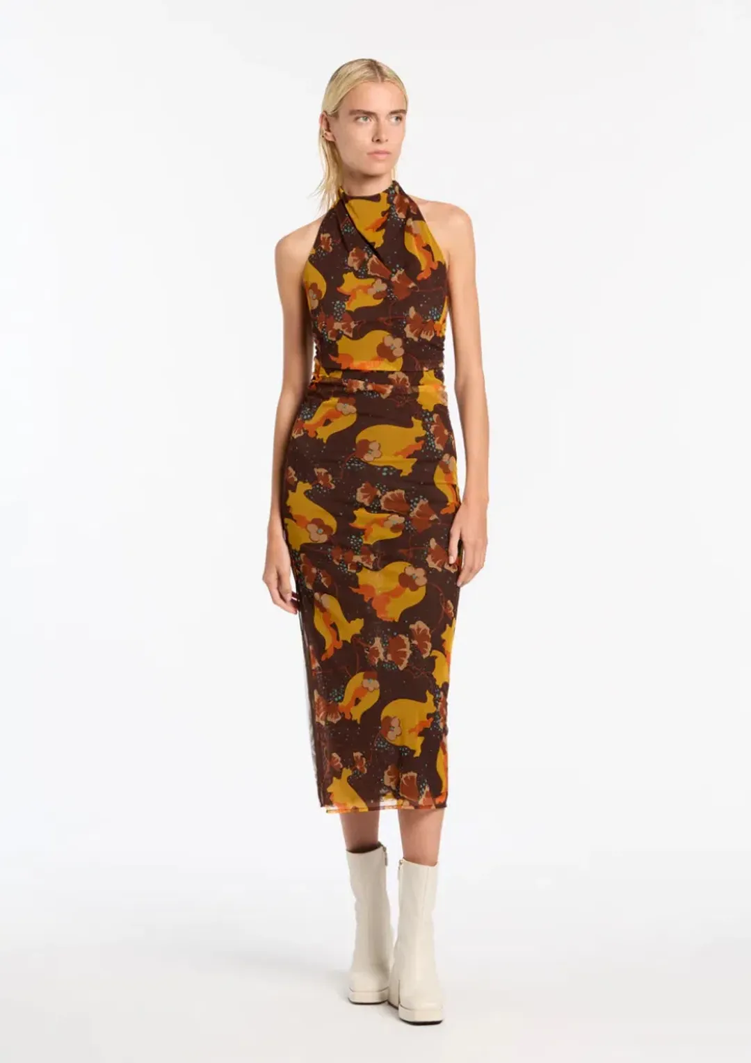 Sir The Label Jacques Mesh Halter Midi Dress Size 1/Au 8 for rent on The Volte - main image