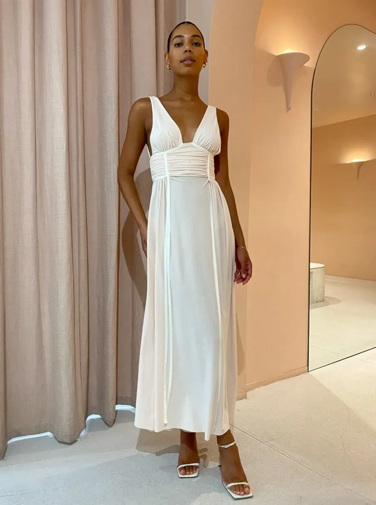 Bec & Bridge Gwen Maxi Dress in Shell Size 6 - Image 1