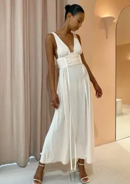 Bec & Bridge Gwen Maxi Dress in Shell Size 6 for rent on The Volte - image 5