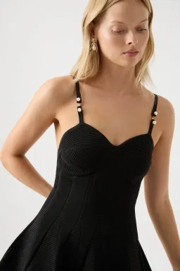 Aje Phaedra Ottoman Bustier Mini Dress Black Size XS / AU 6 for rent on The Volte - image 2