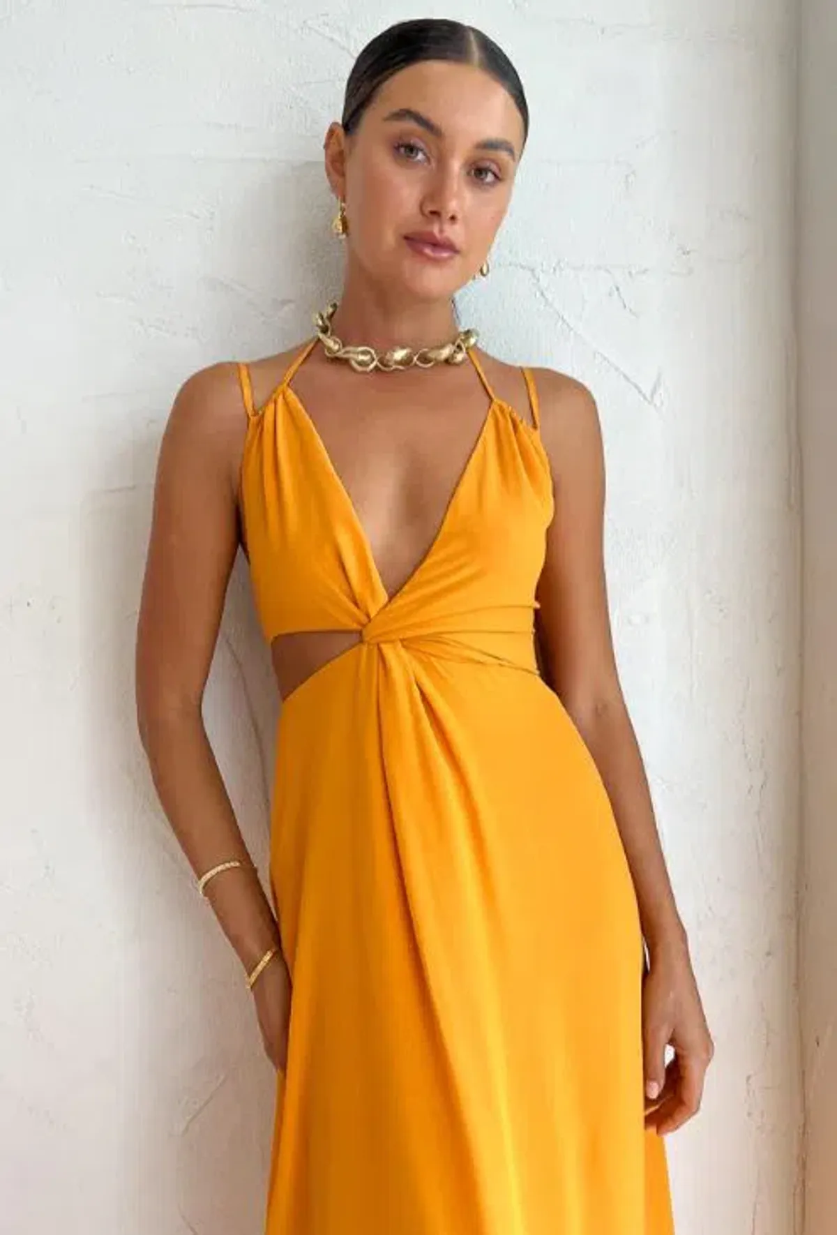 Tojha Isadora Cut Out Midi Dress In Sunset Size 10 - Image 2