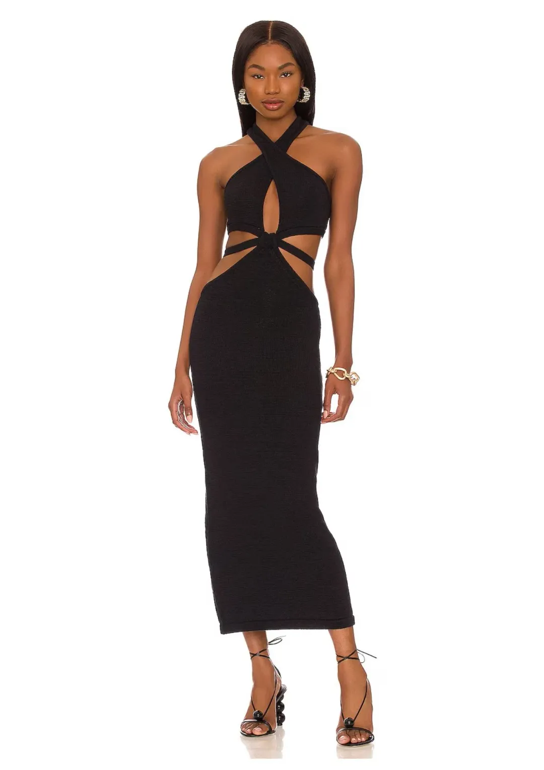 Cult Gaia Aziza Midi Dress Black Size 6 for rent on The Volte - main image