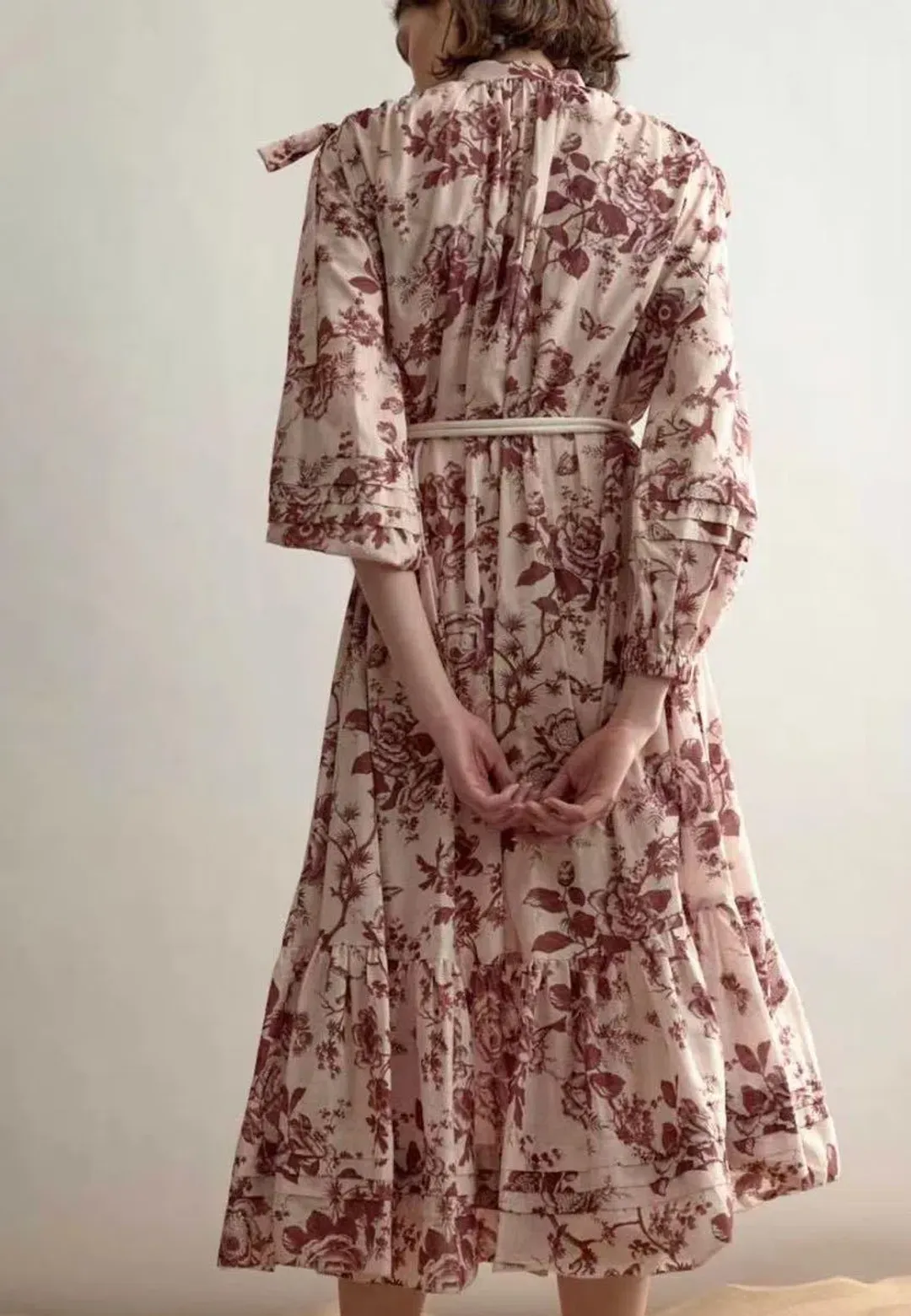 Alemais Heather Tie Shoulder Midi Dress Floral Size AU 6 for rent on The Volte - main image