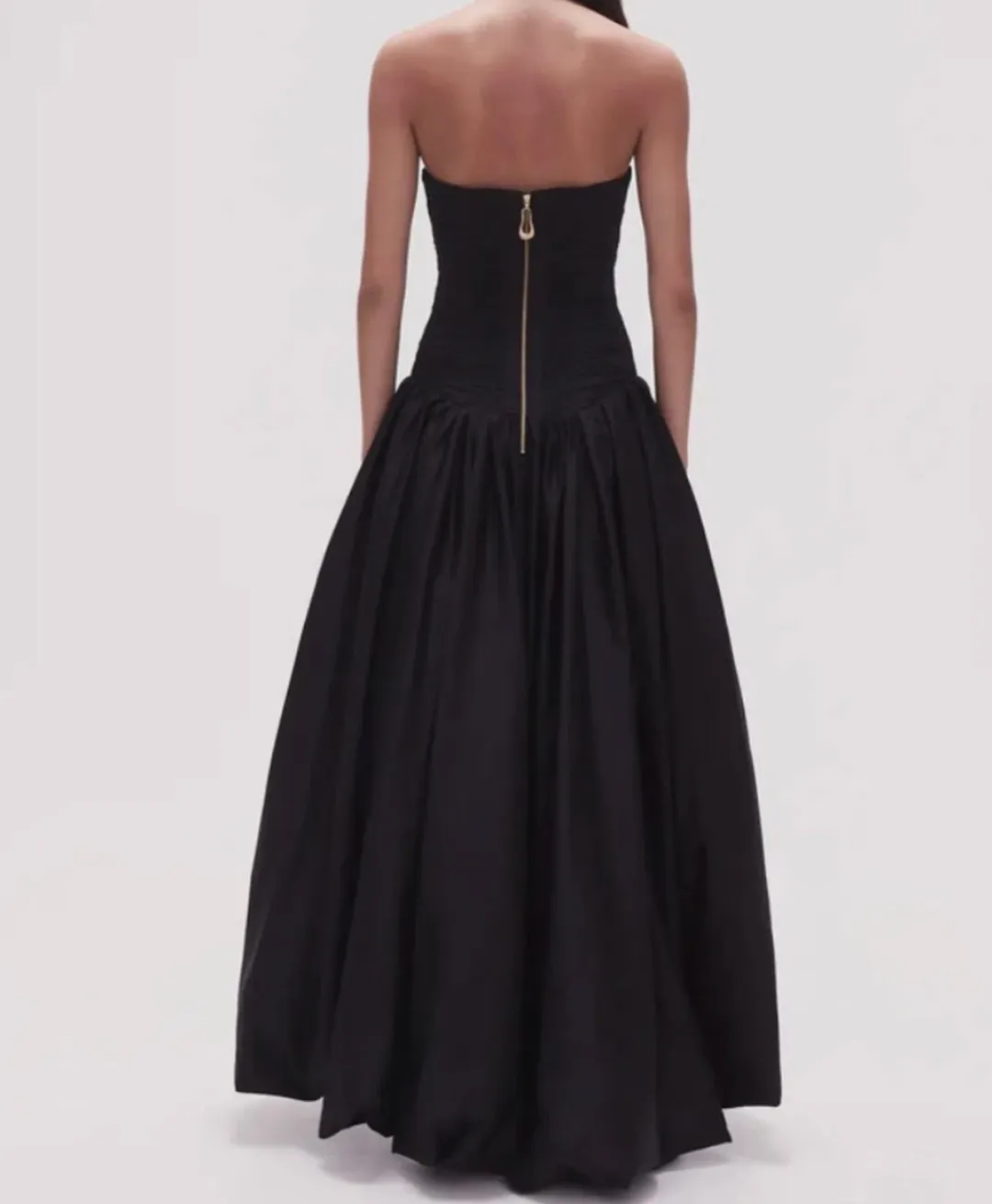 Aje Violette Bubble Hem Maxi Dress Black Size 6 for rent on The Volte - main image