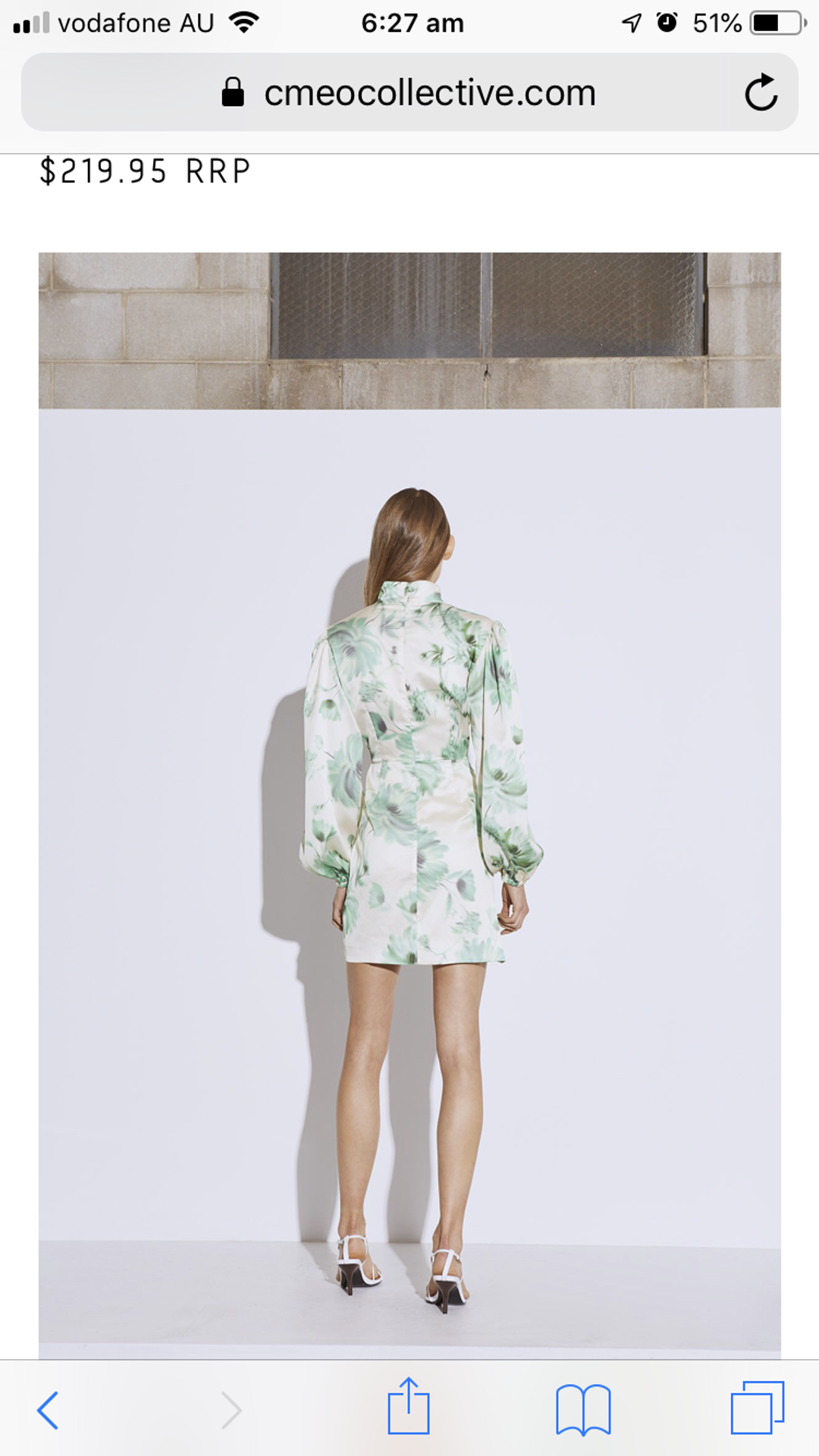 C/Meo collective renew dress cream washed floral size 8 for rent on The Volte - main image