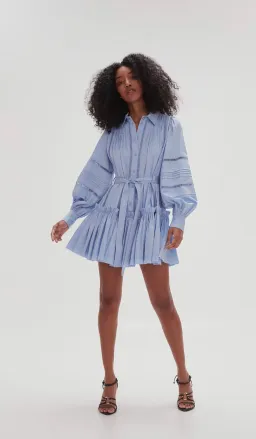 Aje Elodie Ladder Trim Mini Dress Blue Size 8 for rent on The Volte - image 1