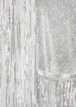 Rotate Sequins Mini Fringe Dress Silver Size 8 for rent on The Volte - image 5