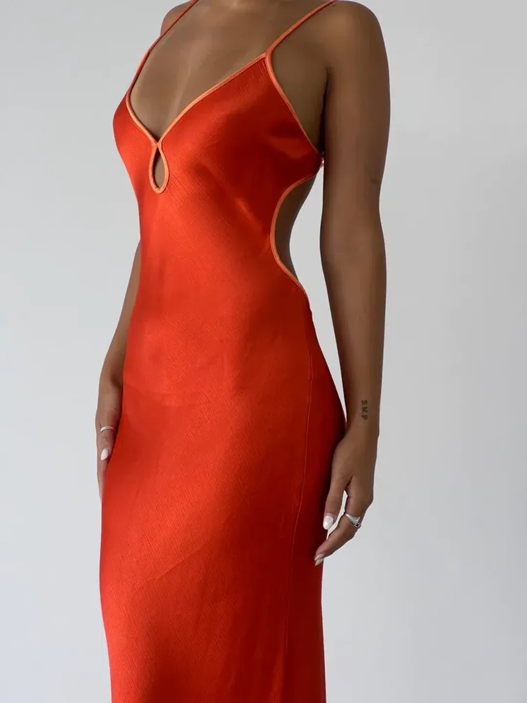 Bec & Bridge Cedar City Maxi Dress in Turmeric & Fire Red Size 16 for rent on The Volte - main image