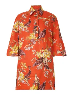 Zimmermann The Matchmaker Tunic Mini Dress in Red Tropical Floral Size 3 / AU 14 for rent on The Volte - image 3