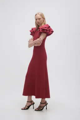 Aje Questa Dress Mahogany Red Size 10 for rent on The Volte - image 1