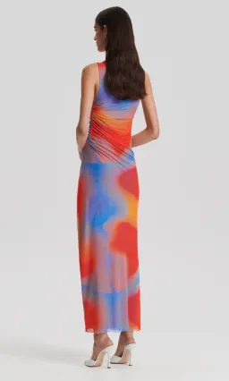 Scanlan Theodore Italian Watercolour Dress Red Blue Size 8 for rent on The Volte - image 3