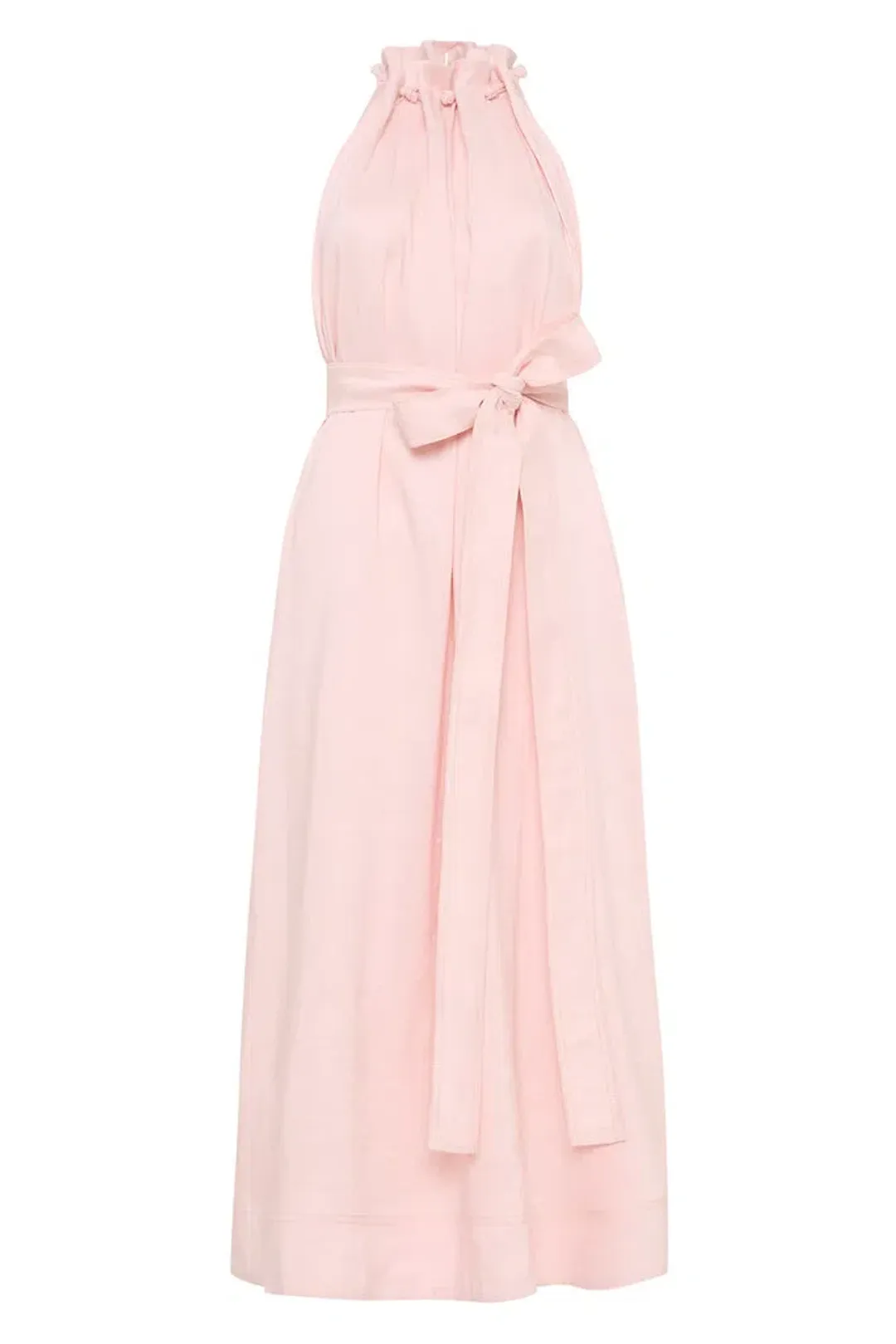 AJE Mariel Trapeze Midi Dress Soft Pink Size 8 for rent on The Volte - main image