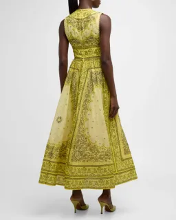 Zimmermann The Matchmaker Bow Long Dress in Yellow Bandana Size 1/Au 10 for rent on The Volte - image 3