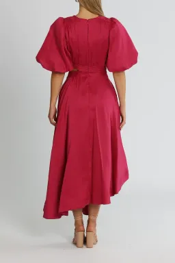 Aje Tidal Tucked Midi Dress Pink Size 6 for rent on The Volte - image 4