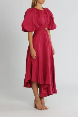 Aje Tidal Tucked Midi Dress Pink Size 6 for rent on The Volte - image 3