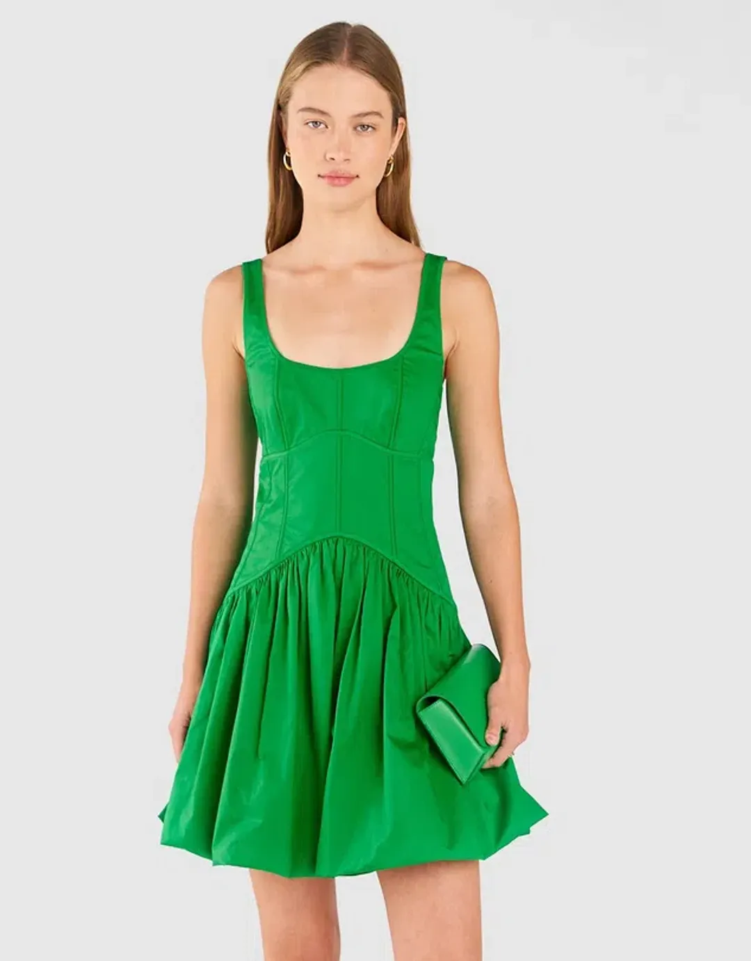 Oroton Short Tie Back Dress Green Size 10 for rent on The Volte - main image