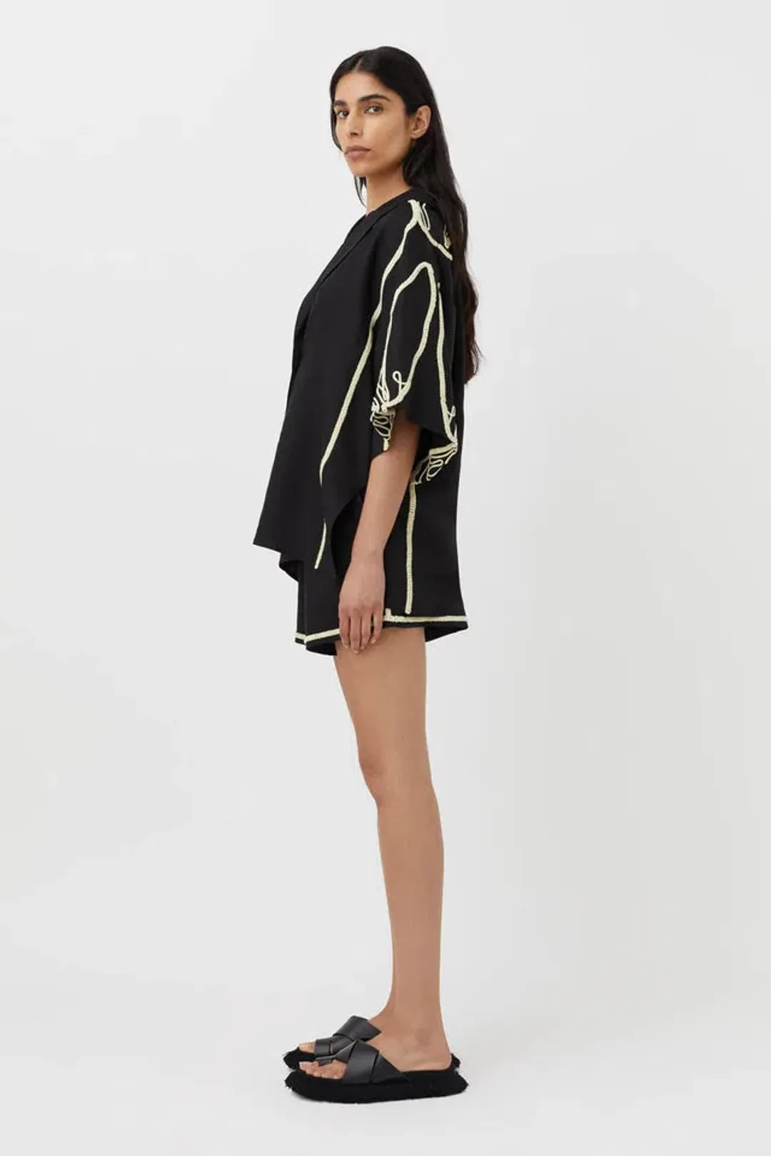 Camilla and Marc Lanza Shirt and Shorts Set Black Size 8 for rent on The Volte - main image