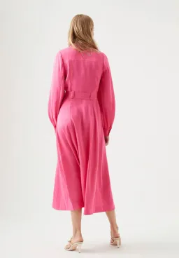 Aje Sophie Shirt Midi Dress Pink Size 16 for rent on The Volte - image 2
