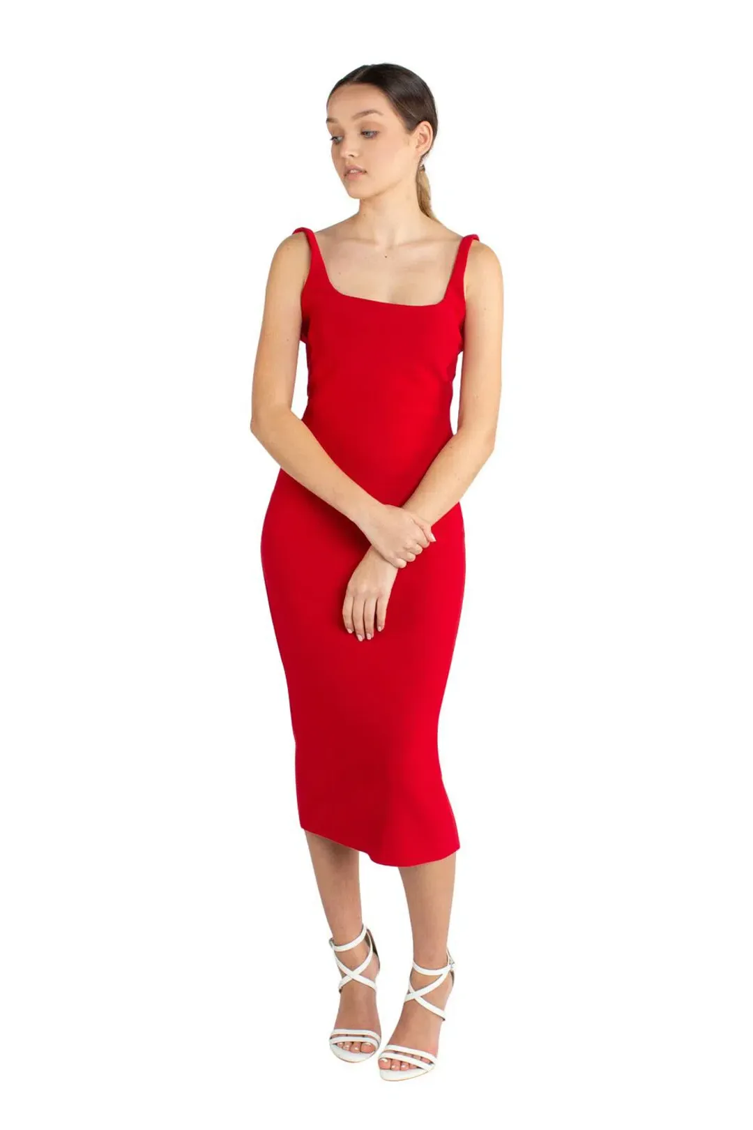 Bec & Bridge C'est Magnifique Midi Dress Red Size 8 for rent on The Volte - main image