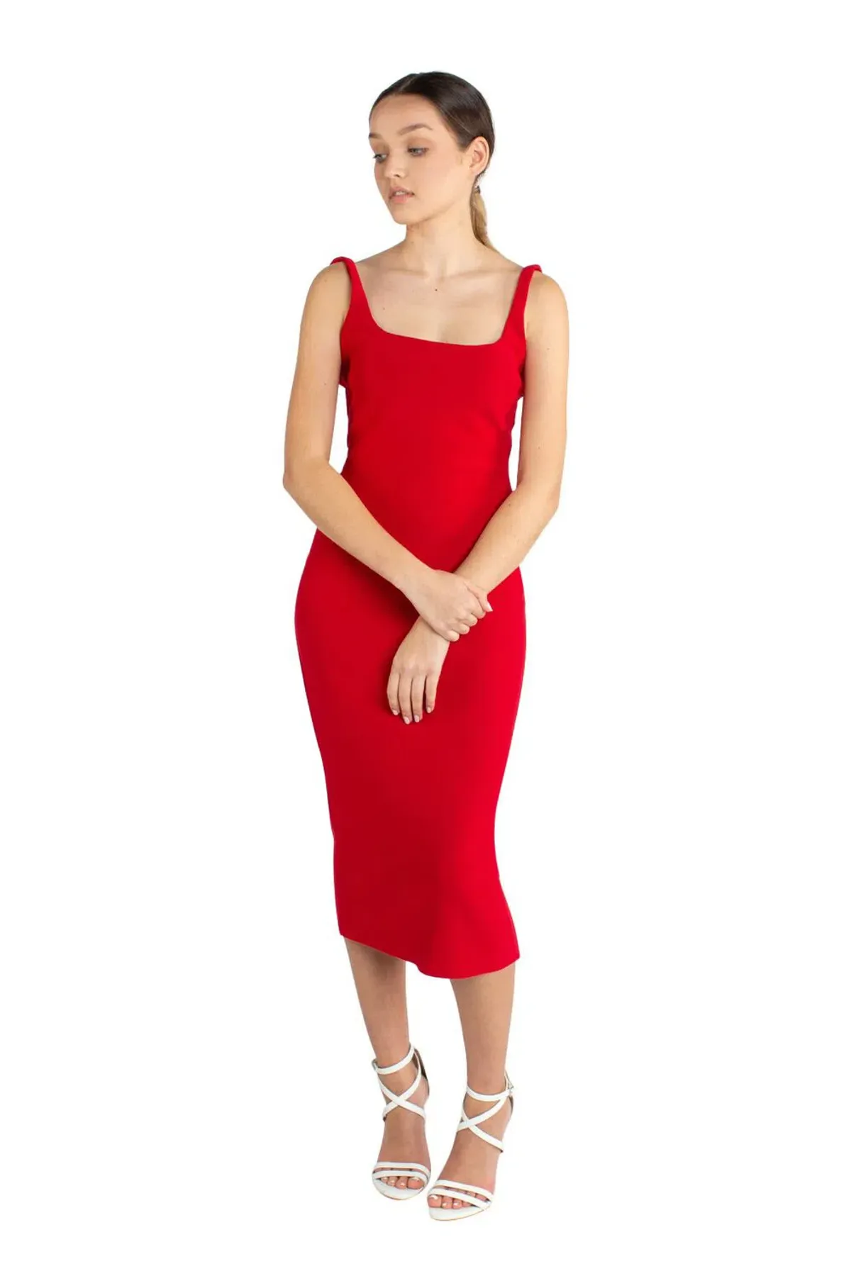 Bec & Bridge C'est Magnifique Midi Dress Red Size 8 for rent on The Volte - main image