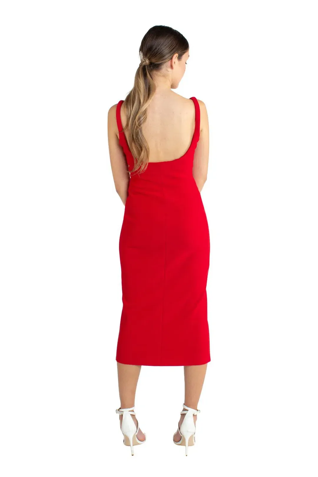 Bec & Bridge C'est Magnifique Midi Dress Red Size 8 for rent on The Volte - main image