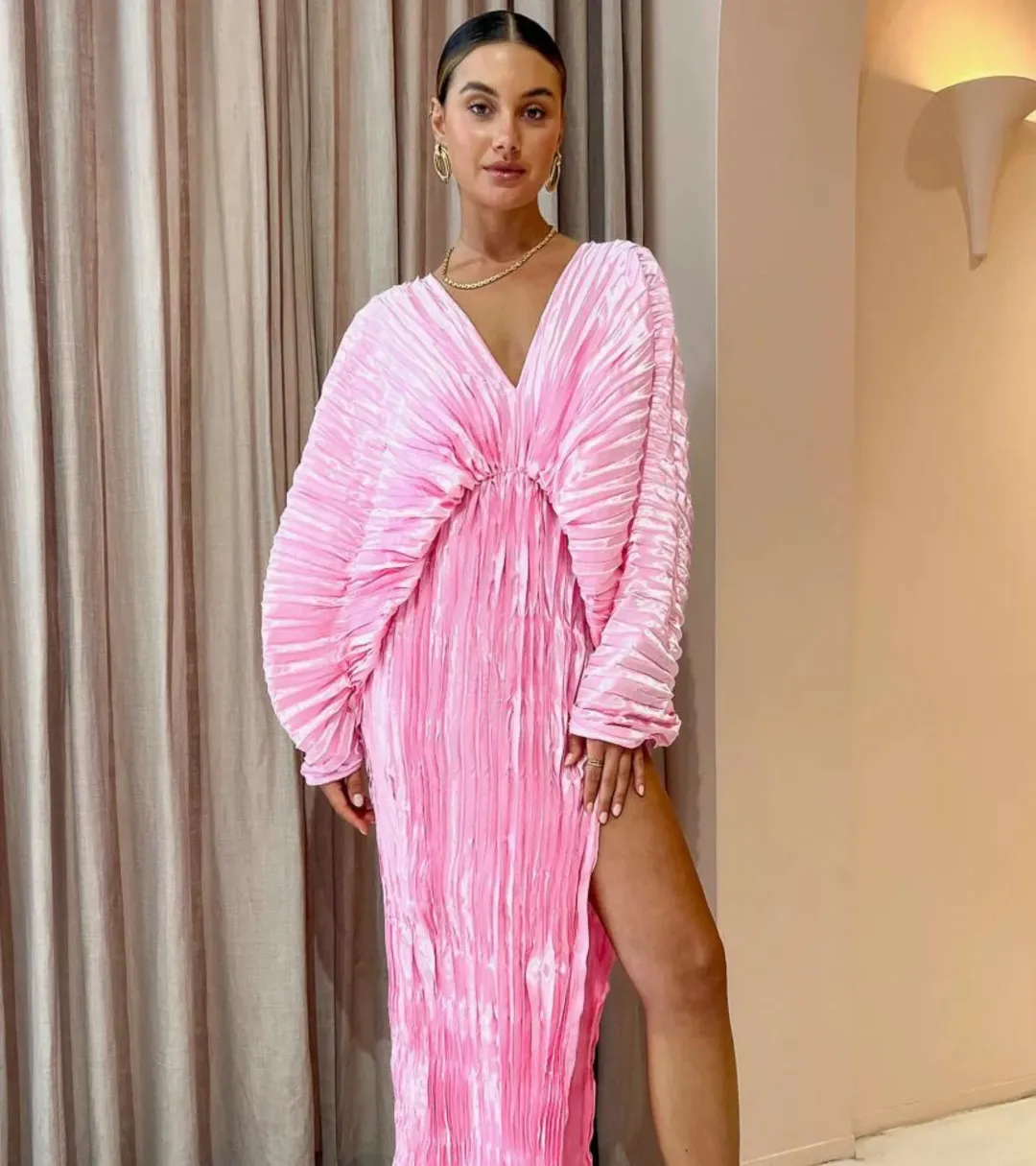 L’idée De Luxe Gown in Lipstick Pink Size 8 for rent on The Volte - main image