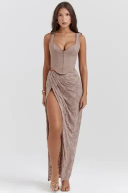 House of CB Robyn Corset & Vesper Maxi Skirt Set Mushroom Size XS/S for rent on The Volte - image 2