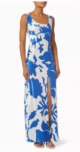 Sir the Label Esme Silk Bias Cut Dress Blue/White Print Size 1 / AU 8 for rent on The Volte - image 4