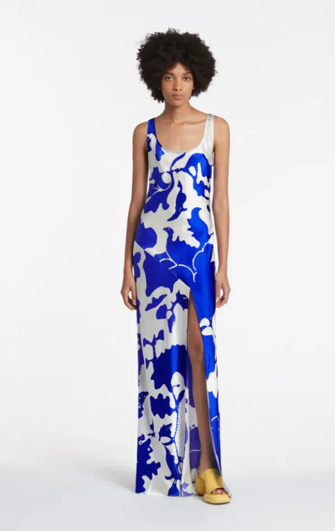 Sir the Label Esme Silk Bias Cut Dress Blue/White Print Size 1 / AU 8 for rent on The Volte - main image