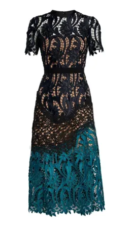 Self Portrait Lace Prairie Guipure Midi Dress Floral Size 8 for rent on The Volte - image 7