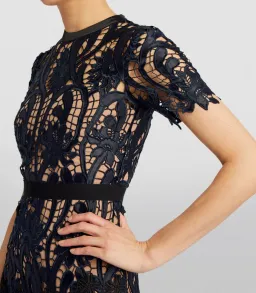 Self Portrait Lace Prairie Guipure Midi Dress Floral Size 8 for rent on The Volte - image 2