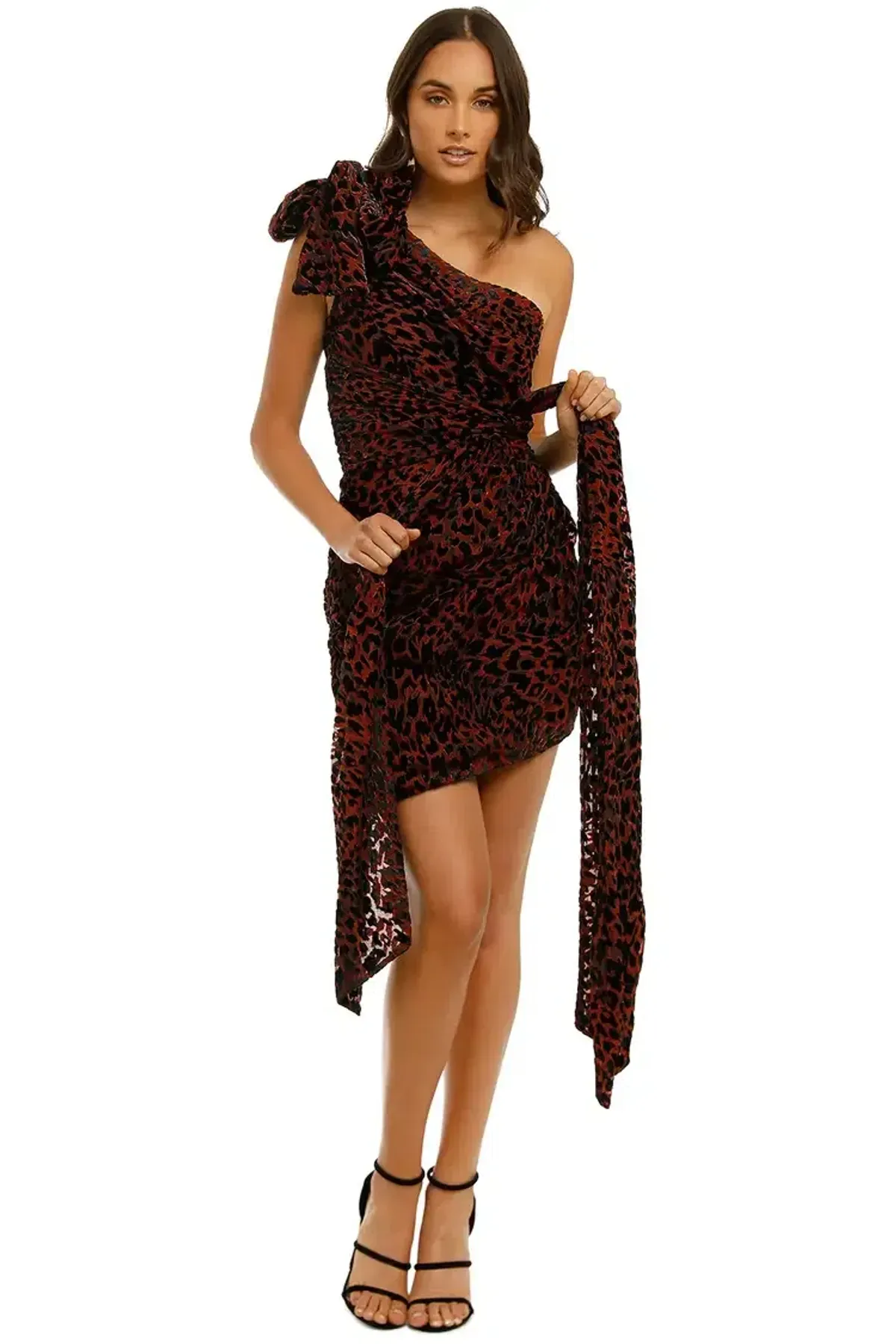 MISHA Moxie Mini Dress in Red Leopard Size 8/S - Image 4