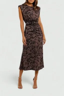 MISHA Carlina Midi Dress Animal Print Size 6/XS for rent on The Volte - image 1