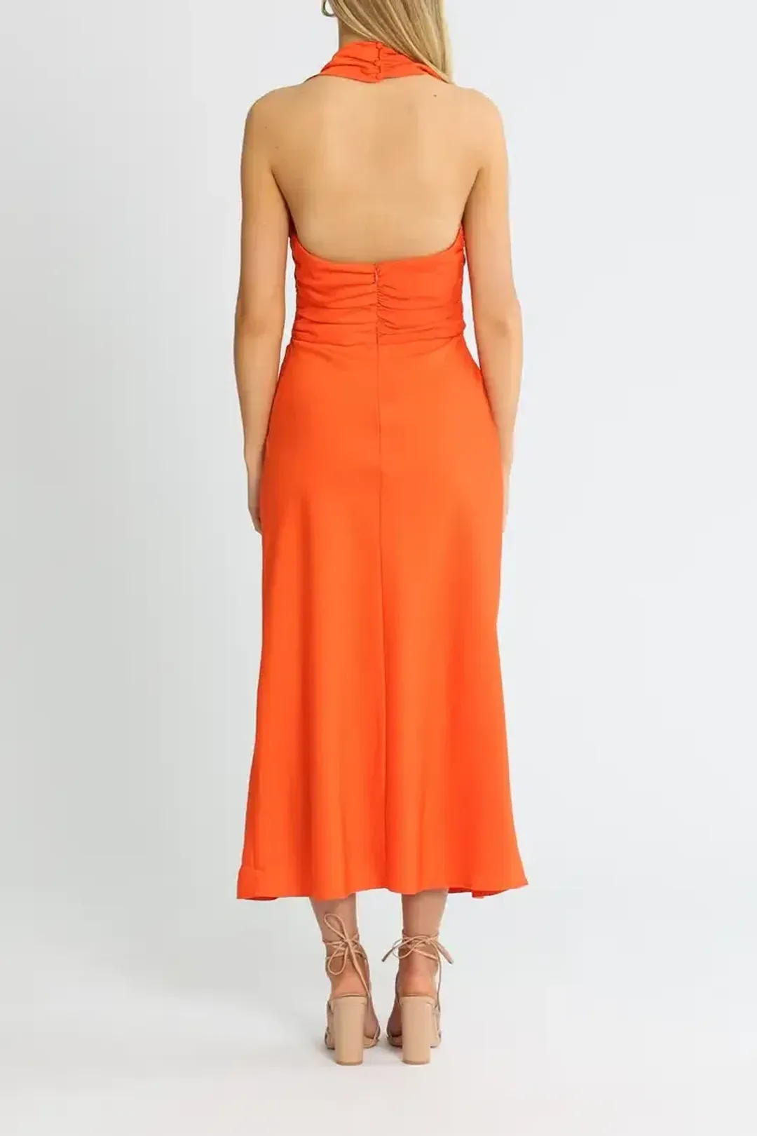 Misha Linnea Midi Dress Orange Size 10/M for rent on The Volte - main image