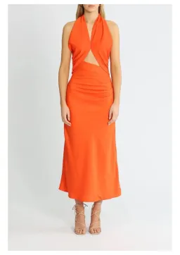 Misha Linnea Midi Dress Orange Size 12/L for rent on The Volte - image 1