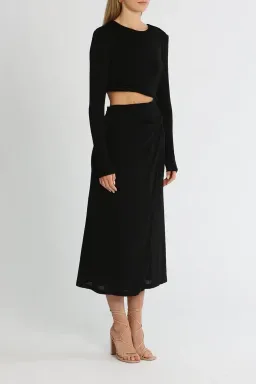 MISHA Arma Midi Dress Black Size 10/M for rent on The Volte - image 2