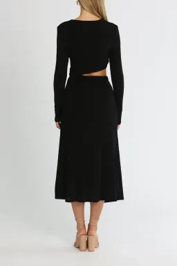MISHA Arma Midi Dress Black Size 10/M for rent on The Volte - image 3